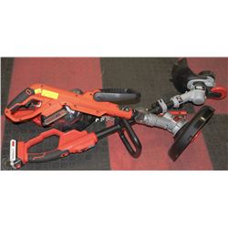 SET OF THREE BLACK & CORDLESS YARD TOOLS INCLUDING