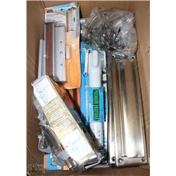 BOX FILLED WITH HOME RENOVATION ACCESSORIES