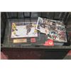 Image 1 : LARGE TOTE OF SPORTS MEMORABILIA  AND COLLECTIBLES