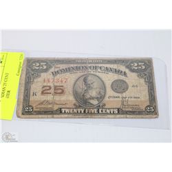 1923 CANADIAN 25 CENT SHINPLASTER