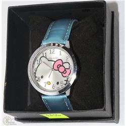 4)HELLO KITTY WATCH WITH BLUE STRAPS