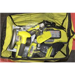 RYOBI 18V CORDLESS TOOL SET INCLUDING IMPACT