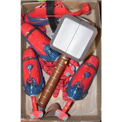 FLAT WITH SPIDERMAN WRIST TOYS AND SOUND MAKING