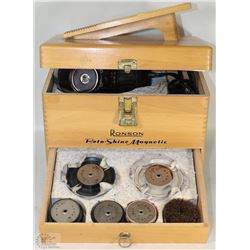 RONSON SHOE POLISHING KIT IN WOODEN BOX