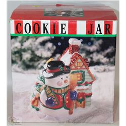 SNOWMAN COOKIE JAR IN BOX