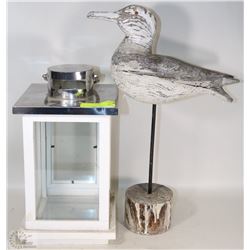 LARGE GARDEN CANDLE LIGHTBOX WITH VINTAGE WOODEN