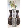 Image 1 : 3 DECORATIVE VASES INCL 2 LARGE BAMBOO