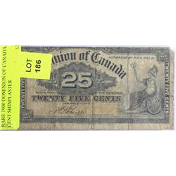 VERY RARE 1900 DOMINION OF CANADA 25 CENT
