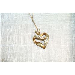 DIAMOND HEART NECKLACE 10 KARAT