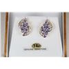 Image 1 : PAIR OF 14K YELLOW GOLD TANZANITE COMBINATION CAST