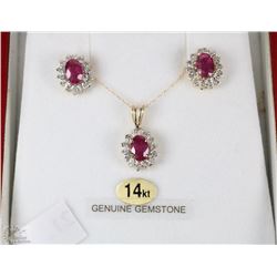 14K YELLOW GOLD RUBY COMBINATION CAST &