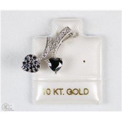 10K WHITE GOLD SAPPHIRE & WHITE SAPPHIRE SET