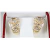 Image 1 : PAIR OF 14K YELLOW GOLD DIAMOND EARRINGS