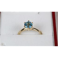10K YELLOW GOLD BLUE TOPAZ COMBINATION CAST &