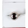 Image 1 : STERLING SILVER RHODIUM PLATED GARNET & CUBIC