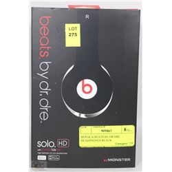 REPLICA BEATS BY DR DRE HEADPHONES BLACK