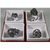 Image 1 : FOUR STAINLESS STEEL MEN'S SKULL RINGS