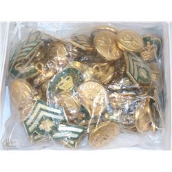 BOX FULL OF MANY CANADIAN MILITARY INSIGNIA PINS