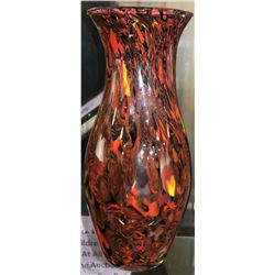 LARGE MULTI COLOR ART GLASS VASE 18"H