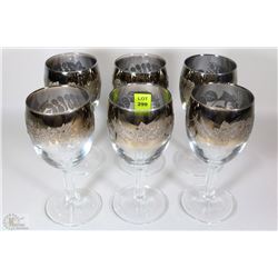 SET OF 6 SILVER ANNIVERSARY GLASSES