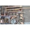 Image 1 : PALLET OF ANTIQUE TOOLS INCL WOODEN BLOCK AND