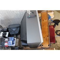 TWO + PALLETS WITH GYM EQUIPMENT, TV'S, TYPEWRITER