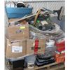 Image 1 : PALLET WITH SHOP SUPPLIES, BISSELL CANISTER VACUUM
