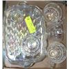 Image 1 : FOUR CARNIVAL GLASS CUP & TRAY SETS