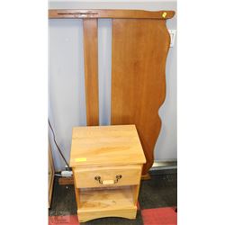 WOOD DOUBLE HEADBOARD WITH 1 DRAWER NIGHT STAND