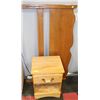 Image 1 : WOOD DOUBLE HEADBOARD WITH 1 DRAWER NIGHT STAND