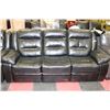 Image 2 : BLAKE BLACK LEATHERETTE  RECLINING SOFA WITH