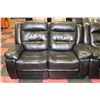 Image 3 : BLAKE BLACK LEATHERETTE  RECLINING SOFA WITH