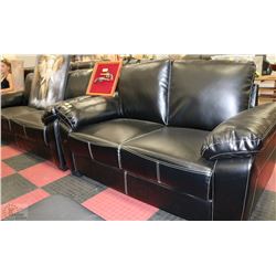 NEW BLACK LEATHERETTE SOFA WITH  LOVE