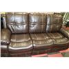 Image 2 : NEW ROCKFORD BROWN LEATHERETTE RECLINING SOFA AND