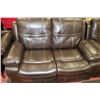 Image 3 : NEW ROCKFORD BROWN LEATHERETTE RECLINING SOFA AND