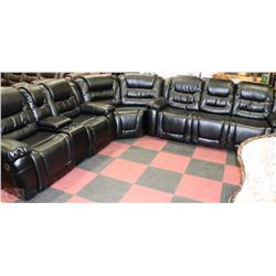 ON CHOICE: NEW CARL BLACK LEATHERETTE 128" X116"