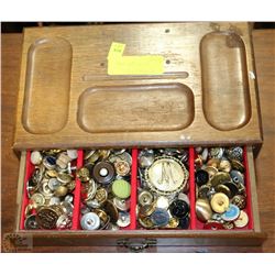BOX OF OLD BUTTONS