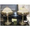 Image 1 : 2 DECORATIVE METAL AND GLASS TABLE LAMPS
