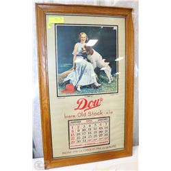 1933 FRAMED CALENDAR 18"X30"