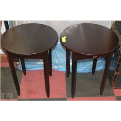 TWO ROUND END TABLES  19"DX24"H