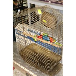 TALL BIRDCAGE WITH PARROT DECORATION