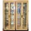 Image 1 : TALL 2 DOOR GLASS SHELF DISPLAY CABINET X2
