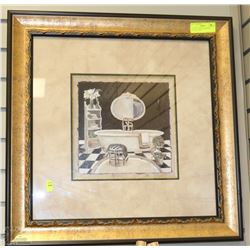 ORNATE FRAMED BATHROOM PICTURE 22"X22"