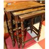 Image 1 : VINTAGE 3 PC WOOD NESTING TABLE SET