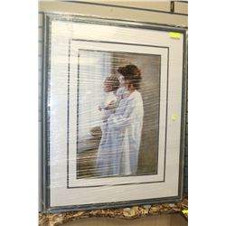 FRAMED MATTED PICTURE MOTHER AND CHILD