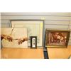 Image 1 : FOUR ASSORTED PICTURES - THREE FRAMED & ONE PLAQUE