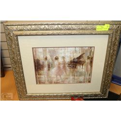FRAMED PICTURE OF A BALLERINA IN BALLET STUDIO