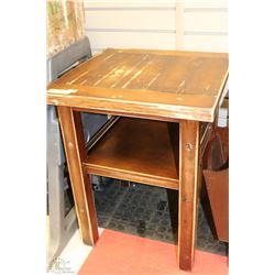 SOLID WOOD RUSTIC TABLE - 18" X 18" X 24"H