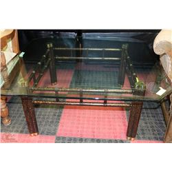 40" X 40" X17" HIGH METAL AND GLASS COFFEE