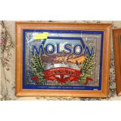 MOLSON WOODEN FRAMED MIRROR 16"X19"